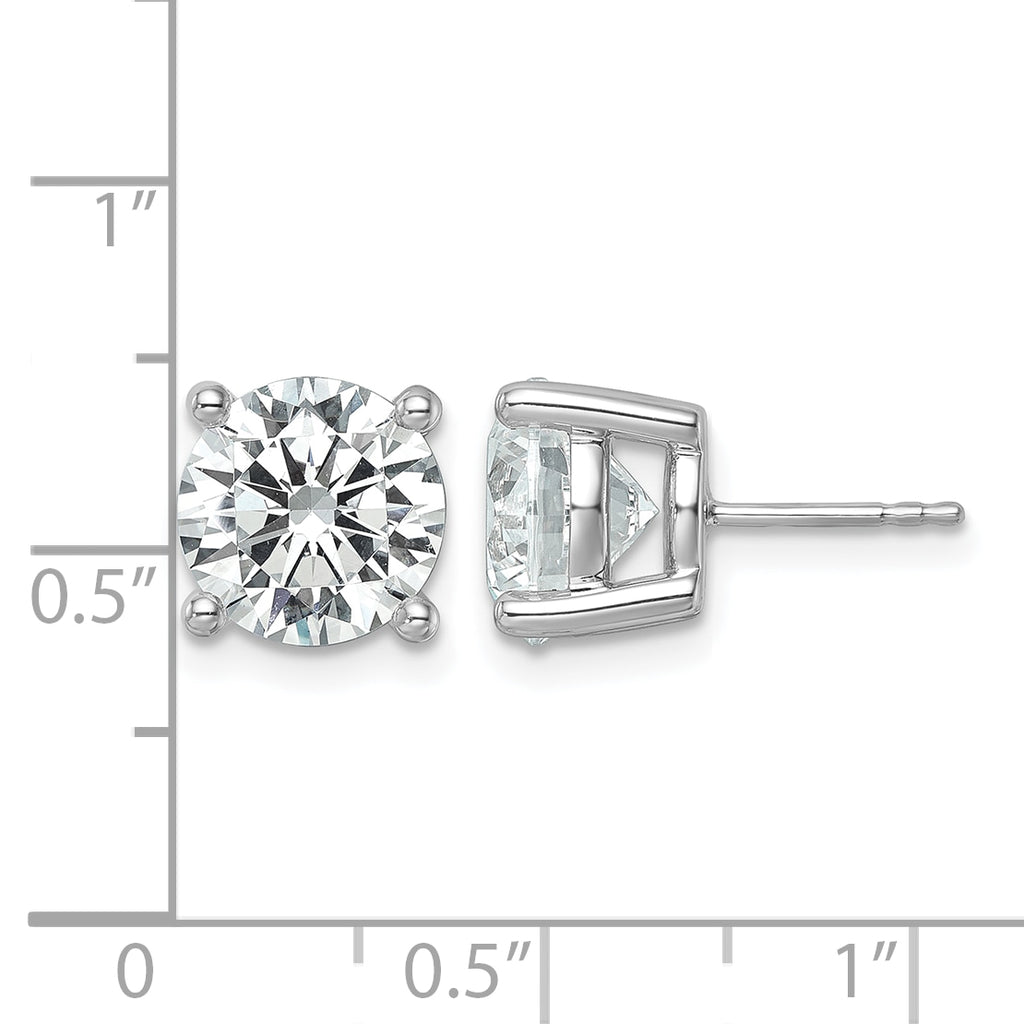14K White Gold 7 ct Certified Lab-Created Diamond VS/SI+ G+, 4-Prong Stud Earrings