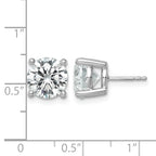 14K White Gold 7 ct Certified Lab-Created Diamond VS/SI+ G+, 4-Prong Stud Earrings
