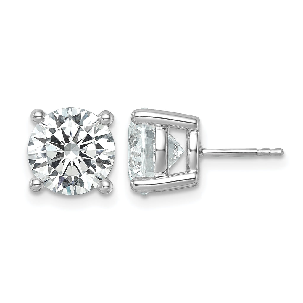 14K White Gold 7 ct Certified Lab-Created Diamond VS/SI+ G+, 4-Prong Stud Earrings