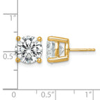14K Yellow Gold 7 ct Certified Lab-Created Diamond VS/SI+ G+, 4-Prong Stud Earrings