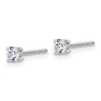 10k White Gold 1/4 carat Lab Grown Diamond VS+ F+ Round Complete Four Prong Stud Earrings