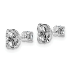 10k White Gold 1/4 carat Lab Grown Diamond VS+ F+ Round Complete Four Prong Stud Earrings