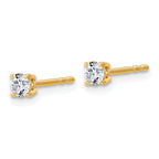 10K Yellow Gold 1/4 ct Lab-Created Diamond VS+ F+, 4-Prong Stud Earrings