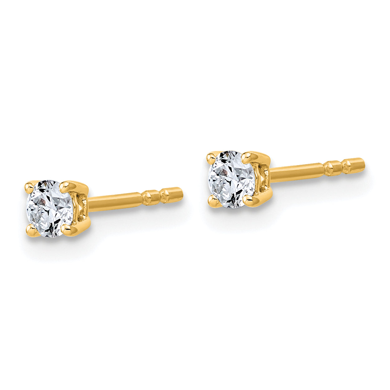 10K Yellow Gold 1/4 ct Lab-Created Diamond VS/SI+ G+, 4-Prong Stud Earrings