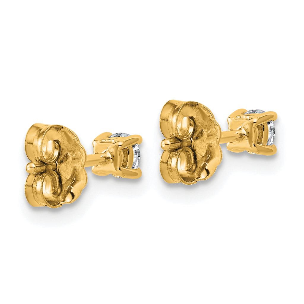 10K Yellow Gold 1/4 ct Lab-Created Diamond VS/SI+ G+, 4-Prong Stud Earrings