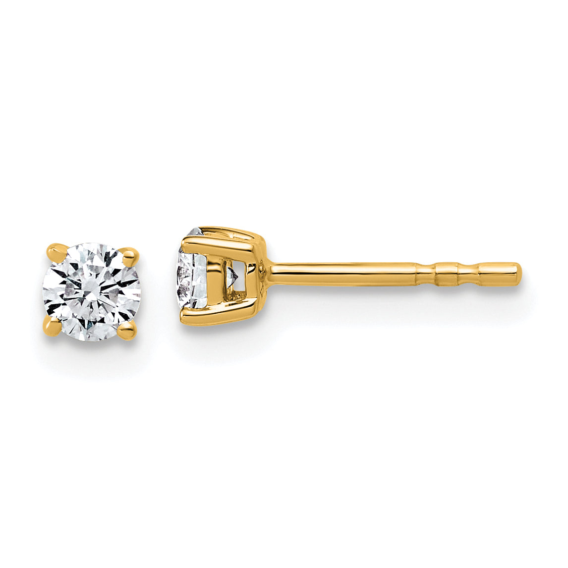 10k 1/3 carat Lab Grown Diamond VS/SI+ G+ Round Complete Four Prong Stud Earrings