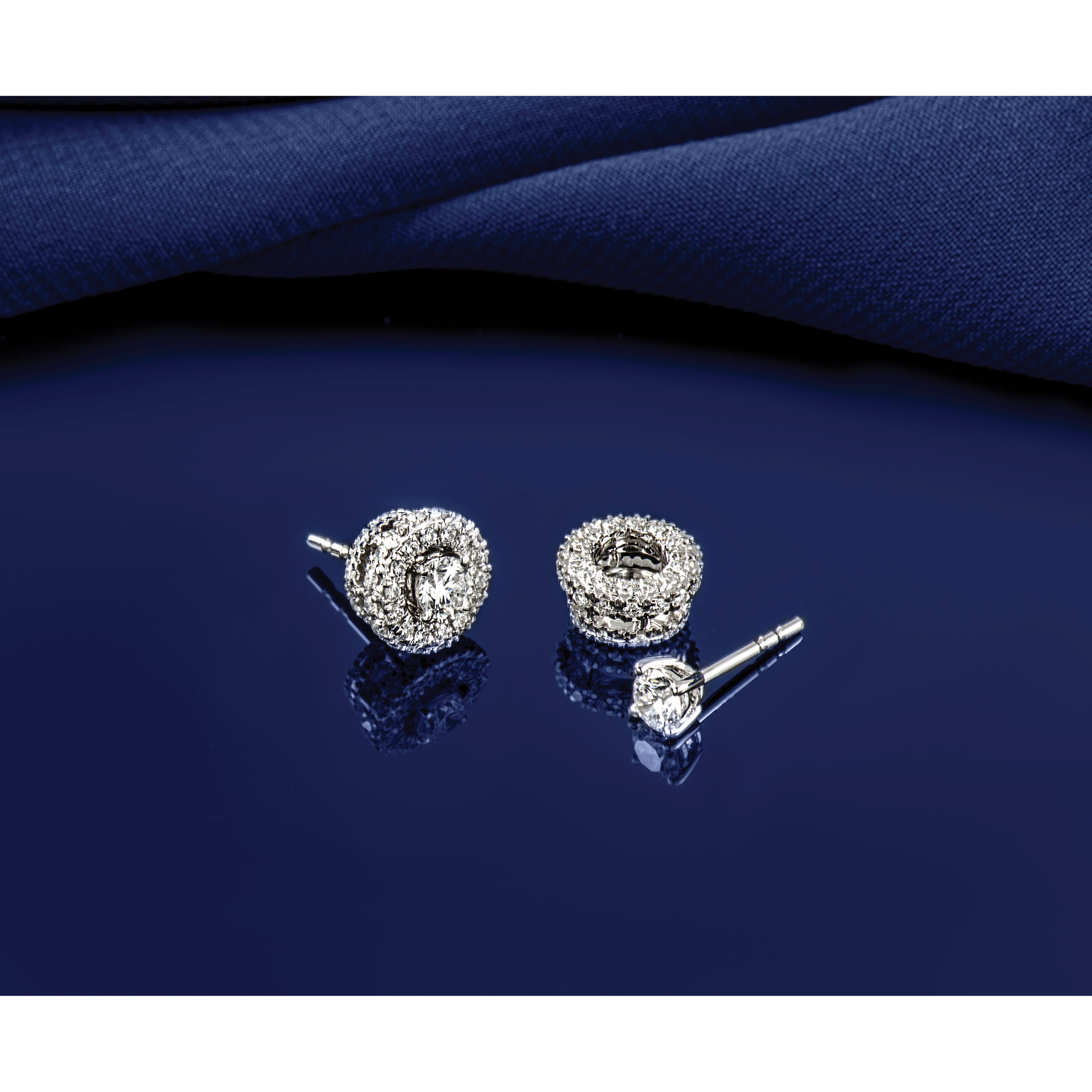 10K White Gold 5/8 ct Lab-Created Diamond VS/SI+ G+, 4-Prong Stud Earrings
