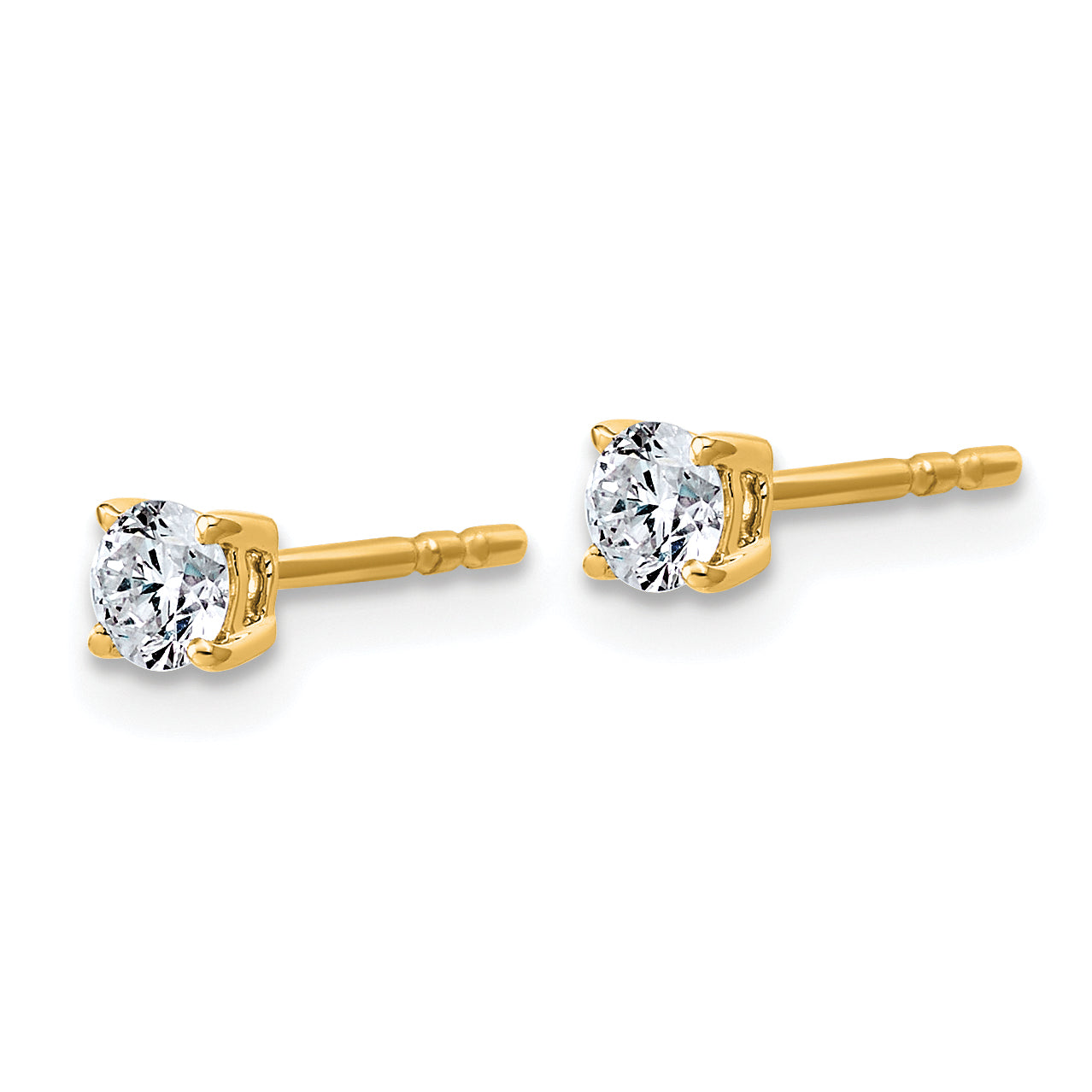 14K Yellow Gold 1/3 ct Certified Lab-Created Diamond VS/SI+ G+, 4-Prong Stud Earrings Secondary image