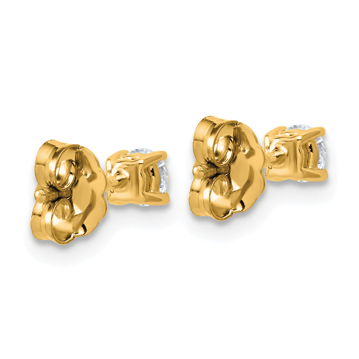 14K Yellow Gold 1/3 ct Certified Lab-Created Diamond VS/SI+ G+, 4-Prong Stud Earrings