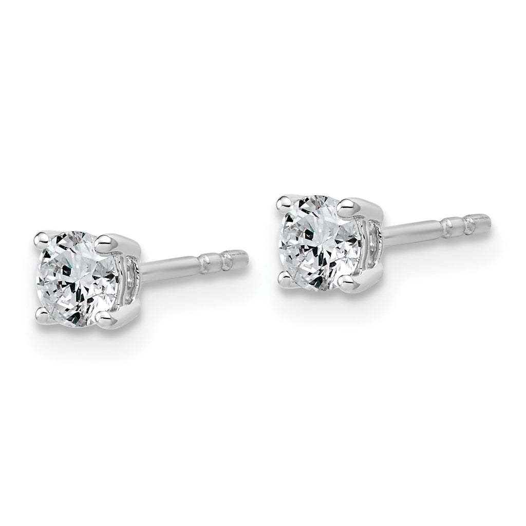 10K White Gold 1/2 ct Lab-Created Diamond VS/SI+ G+, 4-Prong Stud Earrings