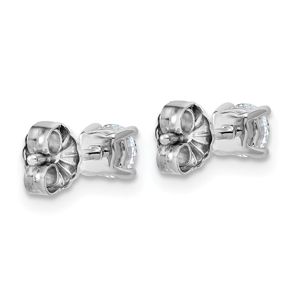10K White Gold 1/2 ct Lab-Created Diamond VS/SI+ G+, 4-Prong Stud Earrings