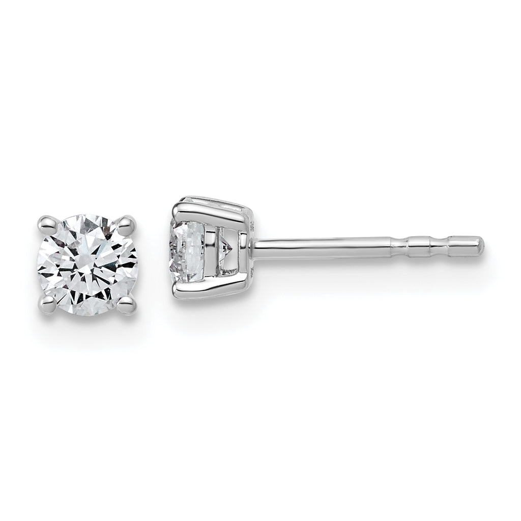 10K White Gold 1/2 ct Lab-Created Diamond VS+ F+, 4-Prong Stud Earrings