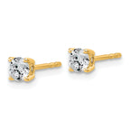 10K Yellow Gold 1/2 ct Lab-Created Diamond VS+ F+, 4-Prong Stud Earrings