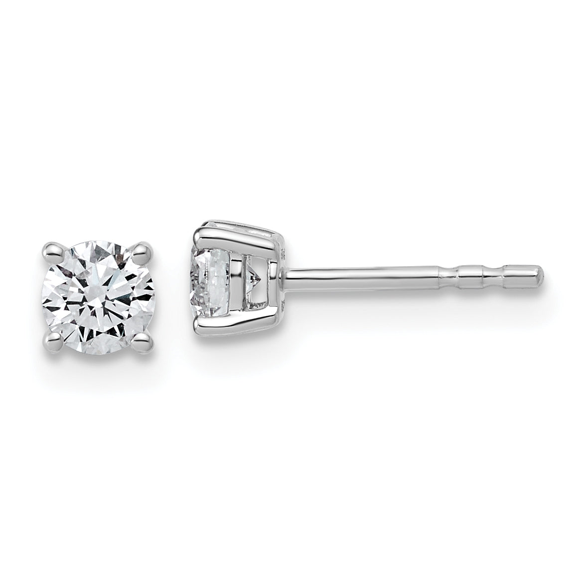 14K White Gold 1/2 ct Certified Lab-Created Diamond VS+ F+, 4-Prong Stud Earrings