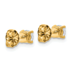 14k 1/2 carat Certified Lab Grown Diamond VS+ F+ Round Complete Four Prong Lightweight Stud Earrings