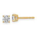 14K Yellow Gold 1/2 ct Certified Lab-Created Diamond VS/SI+ G+, 4-Prong Stud Earrings