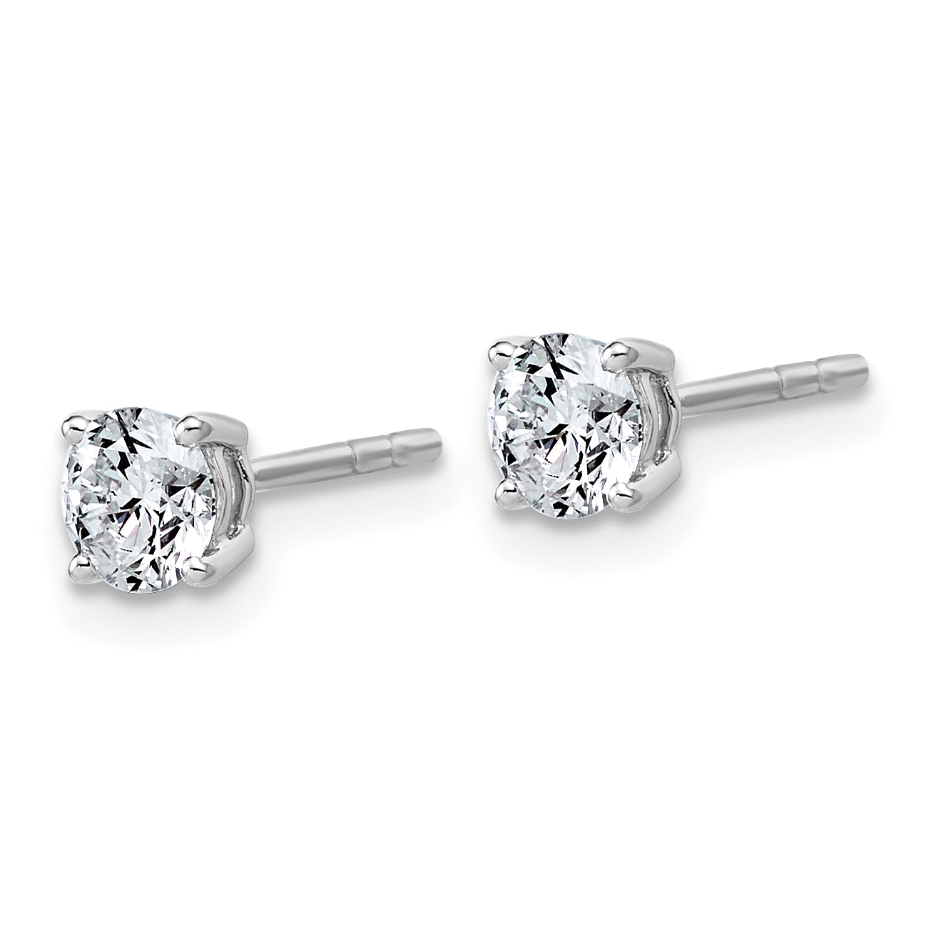10K White Gold 5/8 ct Lab-Created Diamond VS/SI+ G+, 4-Prong Stud Earrings Secondary image