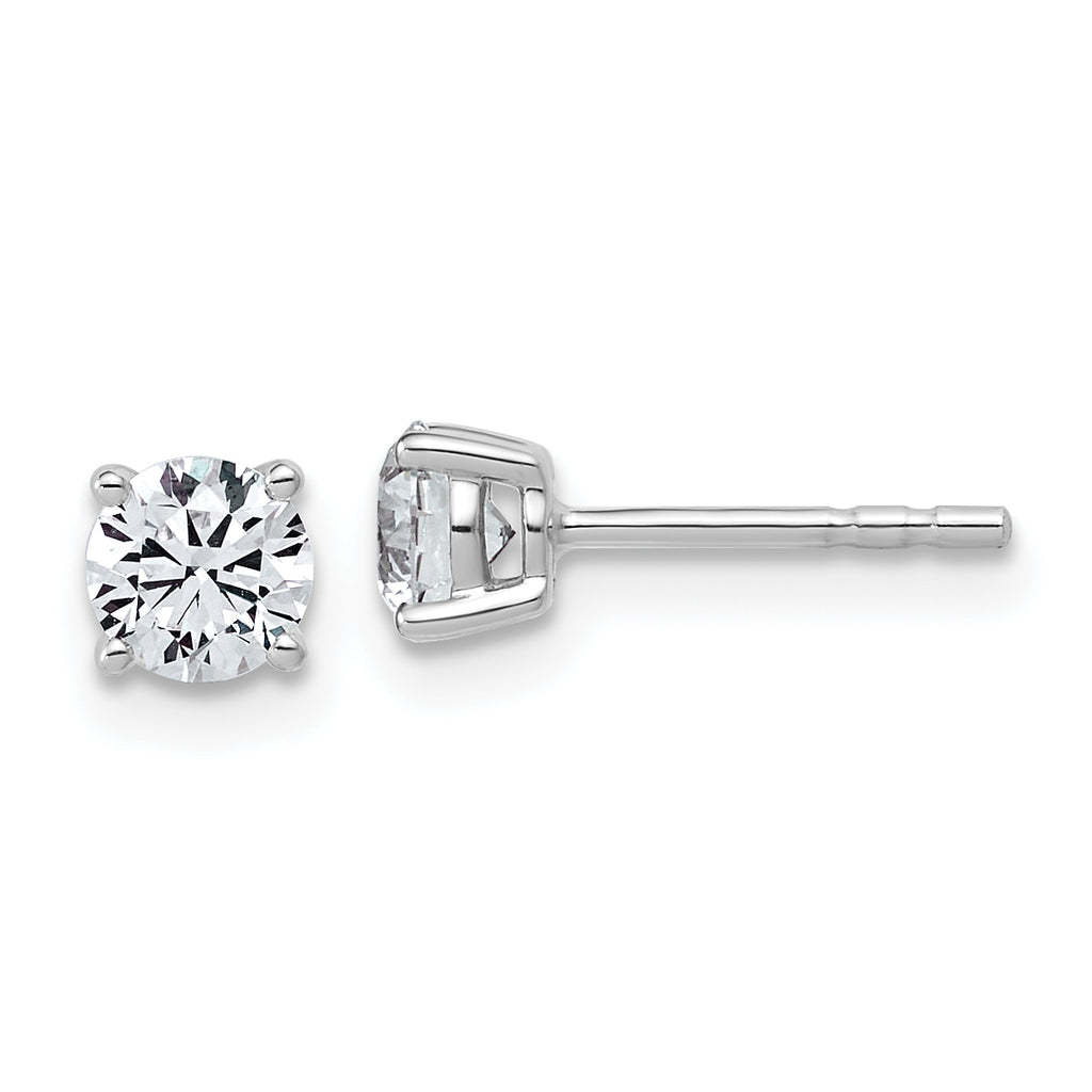 10K White Gold 5/8 ct Lab-Created Diamond VS+ F+, 4-Prong Stud Earrings