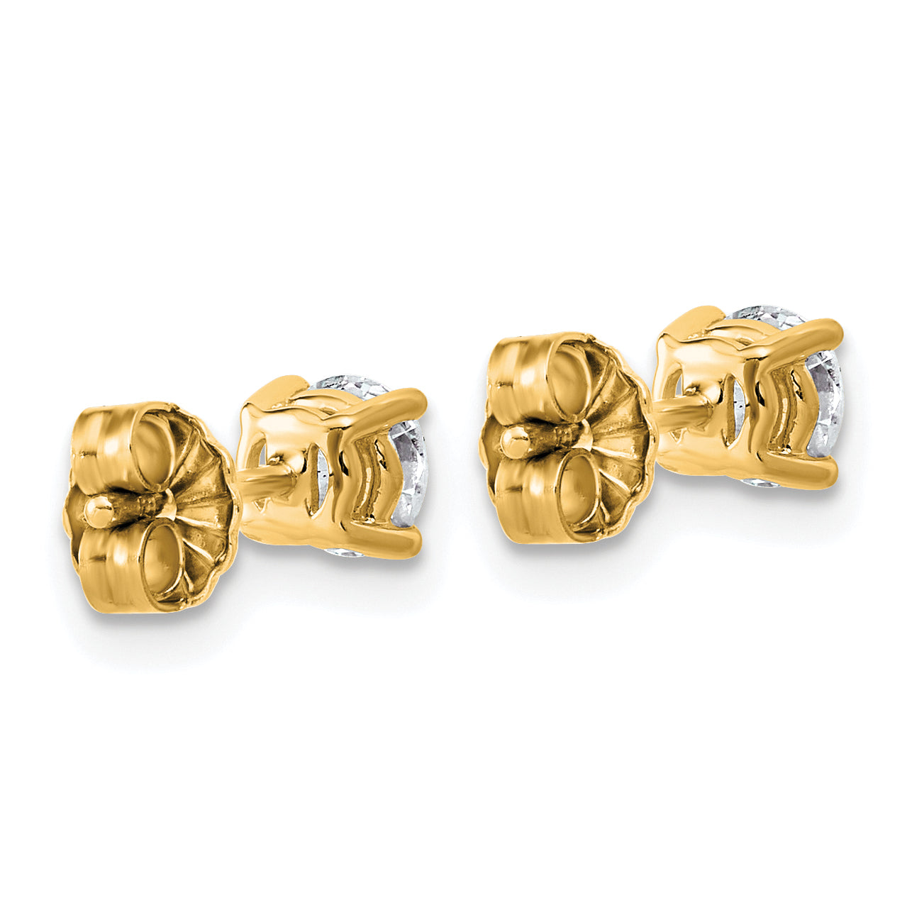 10K Yellow Gold 5/8 ct Lab-Created Diamond VS/SI+ G+, 4-Prong Stud Earrings