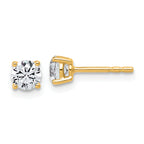 10K Yellow Gold 5/8 ct Lab-Created Diamond VS+ F+, 4-Prong Stud Earrings