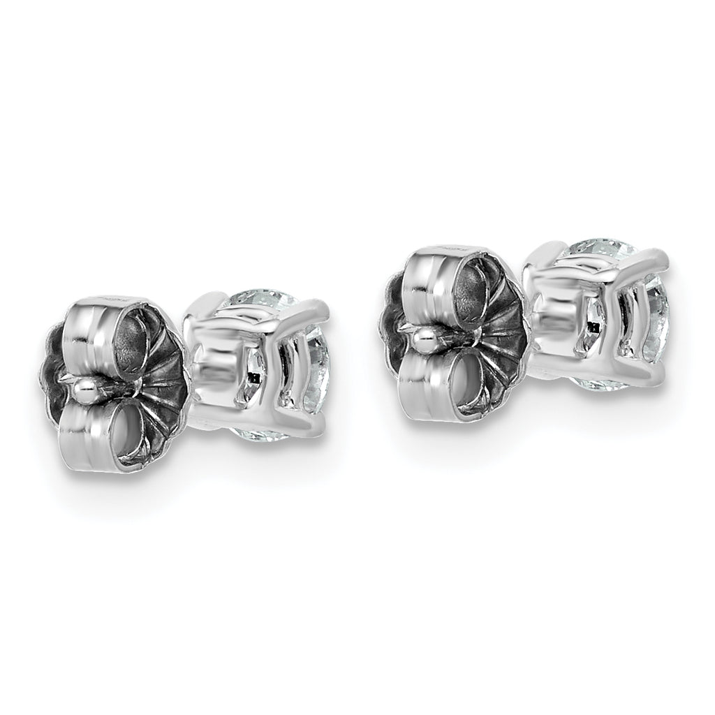 10K White Gold 3/4 ct Lab-Created Diamond VS+ F+, 4-Prong Stud Earrings