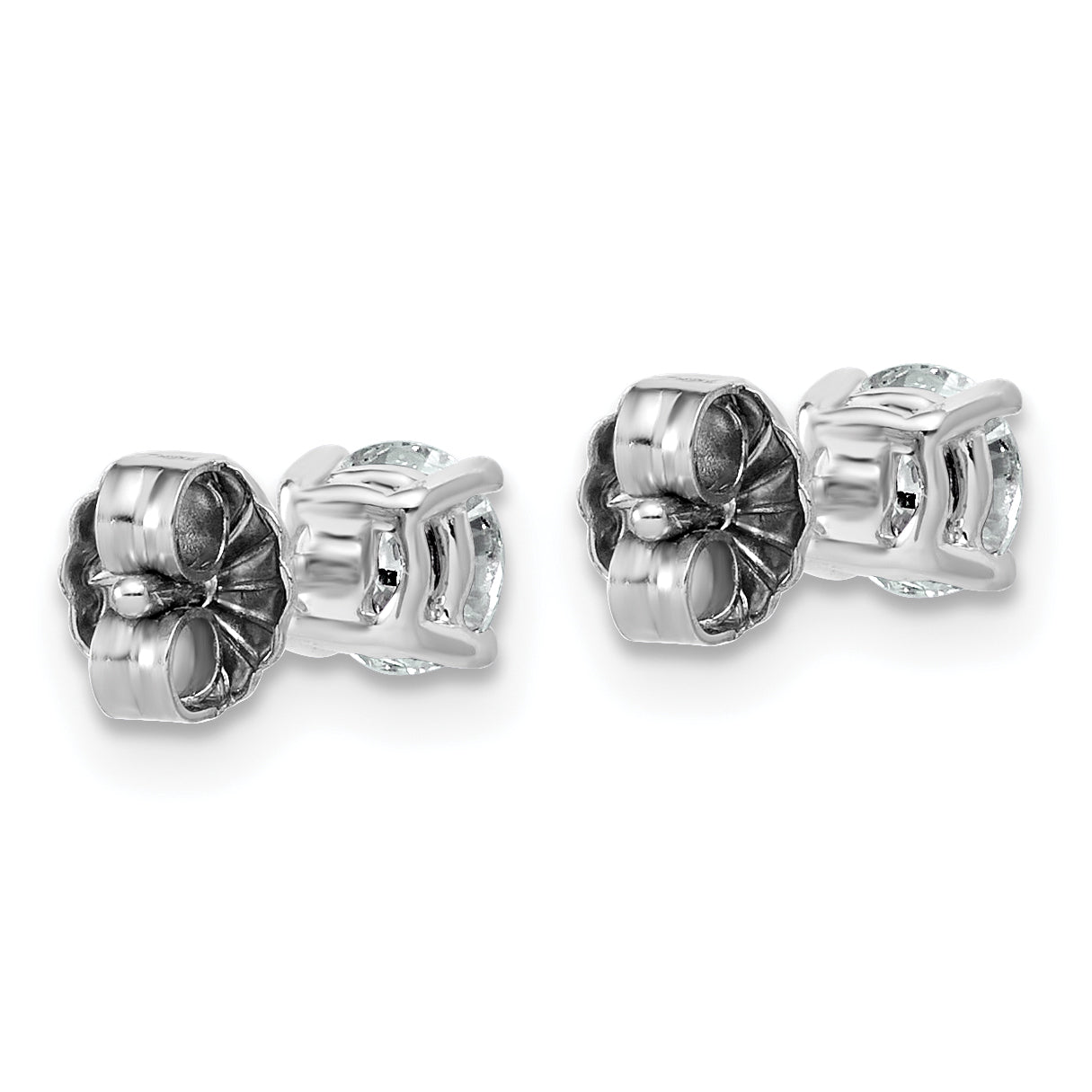 10K White Gold 3/4 ct Lab-Created Diamond VS+ F+, 4-Prong Stud Earrings