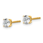 10K Yellow Gold 3/4 ct Lab-Created Diamond VS+ F+, 4-Prong Stud Earrings