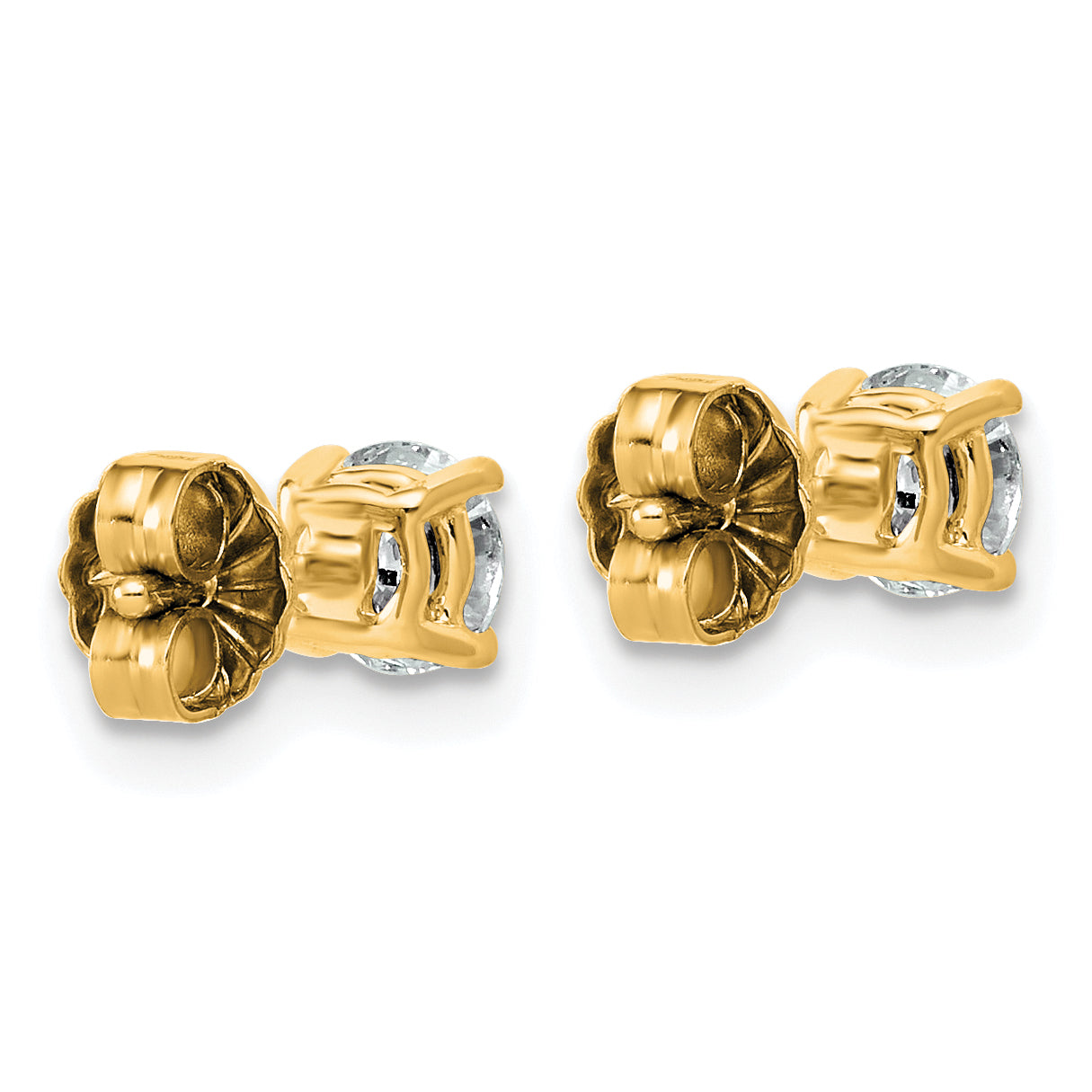 10K Yellow Gold 3/4 ct Lab-Created Diamond VS/SI+ G+, 4-Prong Stud Earrings