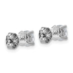 10K White Gold 1 ct Lab-Created Diamond VS+ F+, 4-Prong Stud Earrings
