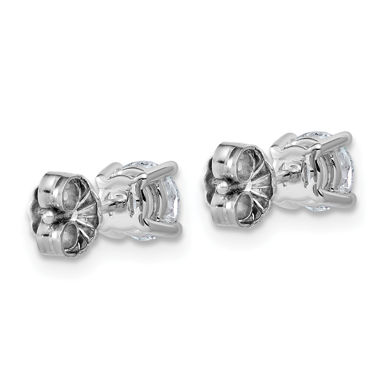 10K White Gold 1 ct Lab-Created Diamond VS/SI+ G+, 4-Prong Stud Earrings