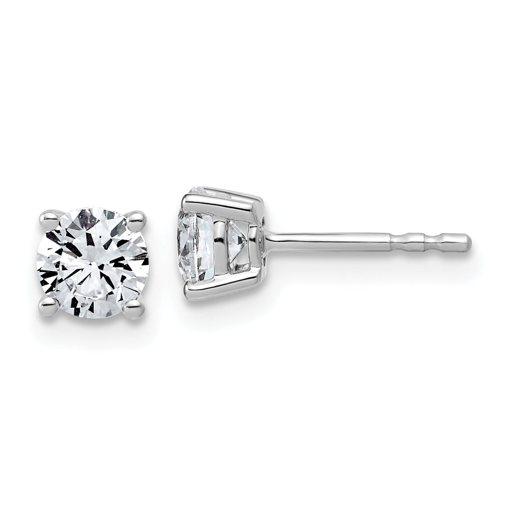 10K White Gold 1 ct Lab-Created Diamond VS+ F+, 4-Prong Stud Earrings