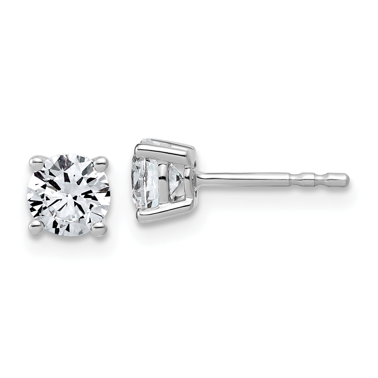 14K White Gold 1 ct Lab-Created Diamond VS/SI+ G+, 4-Prong Stud Earrings