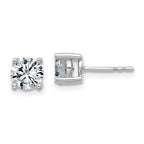 10K White Gold 1 1/2 ct Lab-Created Diamond VS+ F+, 4-Prong Stud Earrings