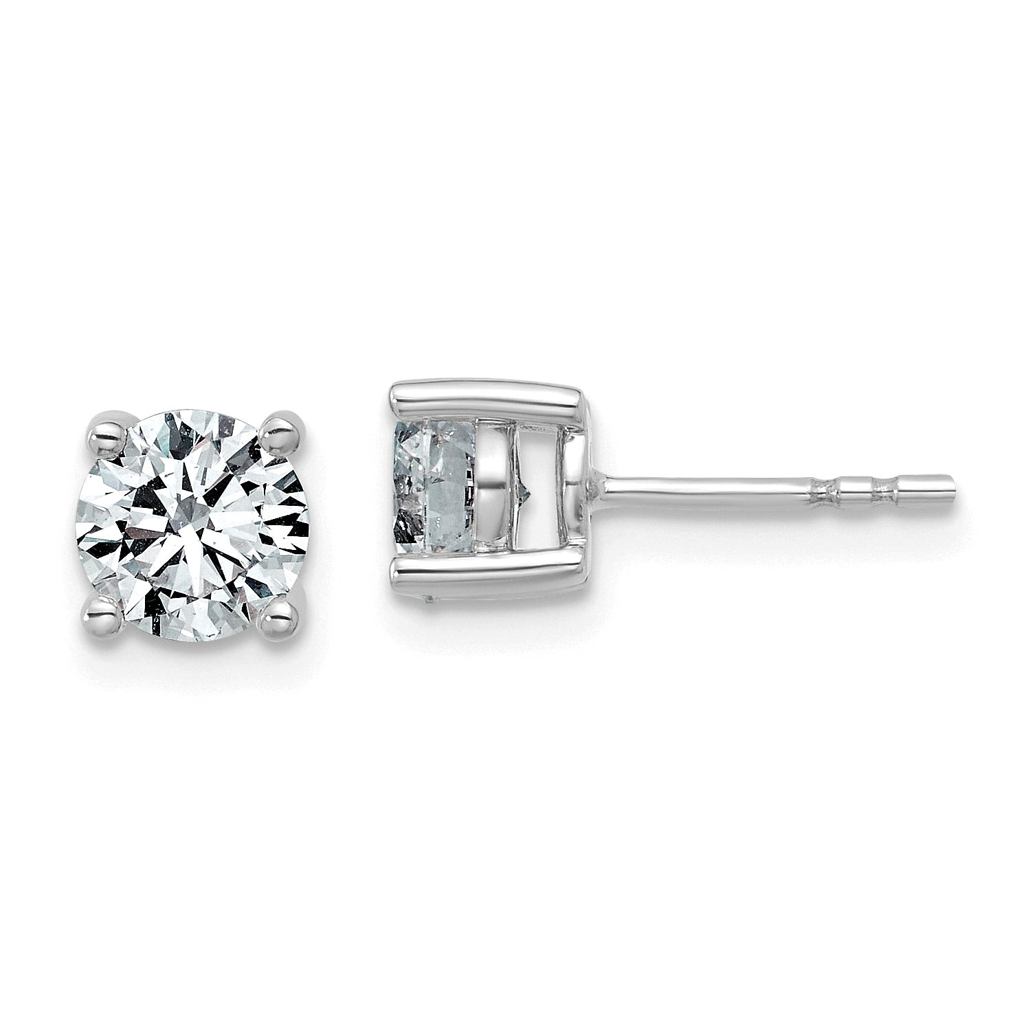 14K White Gold 1 1/2 ct Lab-Created Diamond VS+ F+, 4-Prong Stud Earrings Main image
