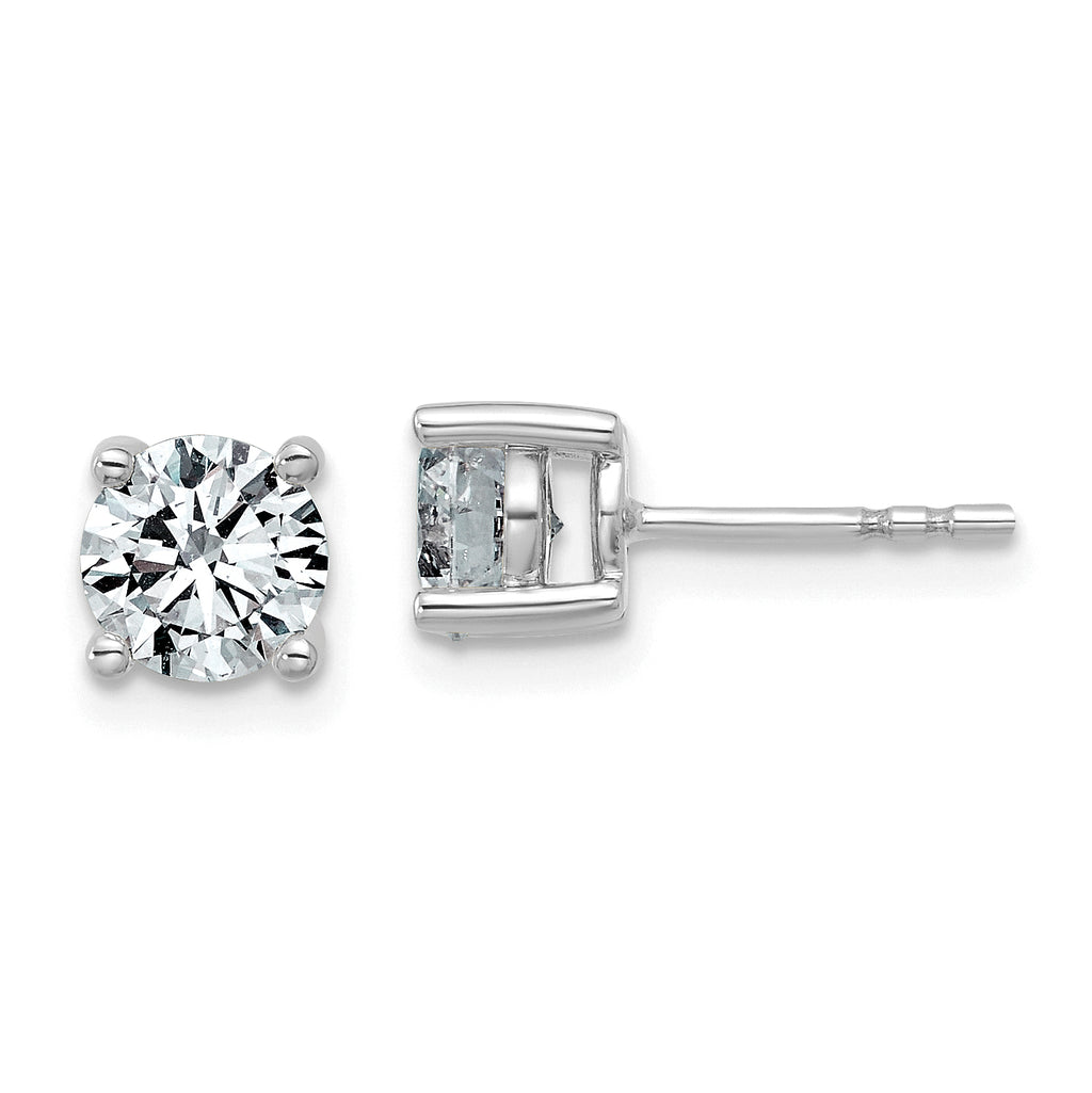 14K White Gold 1 1/2 ct Lab-Created Diamond VS+ F+, 4-Prong Stud Earrings
