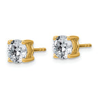 10K Yellow Gold 2 ct Lab-Created Diamond VS+ F+, 4-Prong Stud Earrings