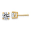 10K Yellow Gold 2 ct Lab-Created Diamond VS+ F+, 4-Prong Stud Earrings