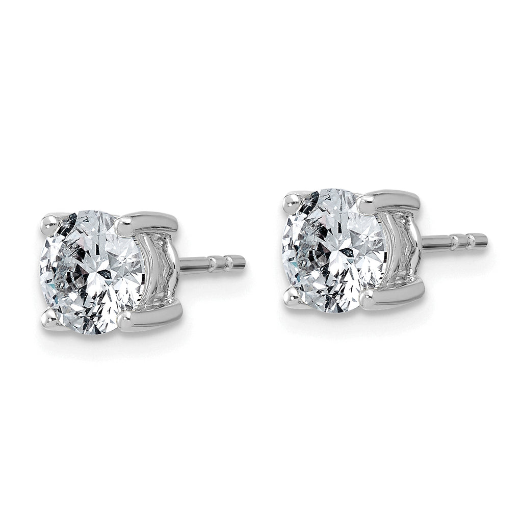 14K White Gold 2 ct Lab-Created Diamond VS+ F+, 4-Prong Stud Earrings
