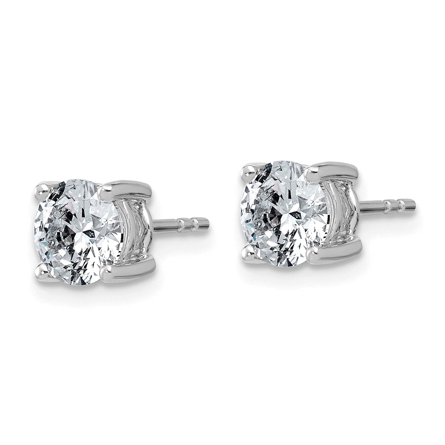 14K White Gold 2 ct Lab-Created Diamond VS/SI+ G+, 4-Prong Stud Earrings