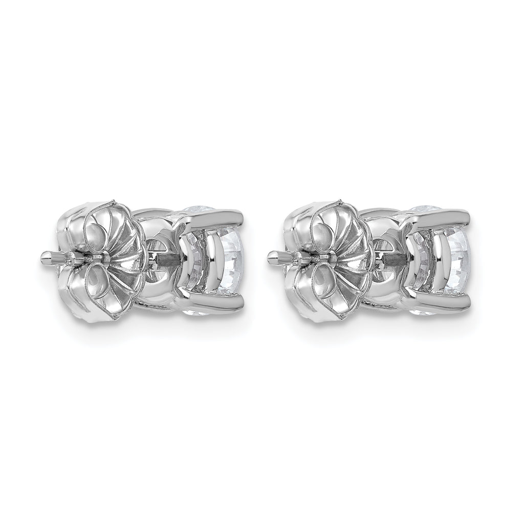 14K White Gold 2 ct Lab-Created Diamond VS/SI+ G+, 4-Prong Stud Earrings