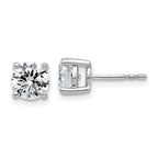 14K White Gold 2 ct Lab-Created Diamond VS+ F+, 4-Prong Stud Earrings