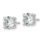 10k White Gold 2 1/2 carat Lab Grown Diamond VS+ F+ Round Complete Four Prong Stud Earrings