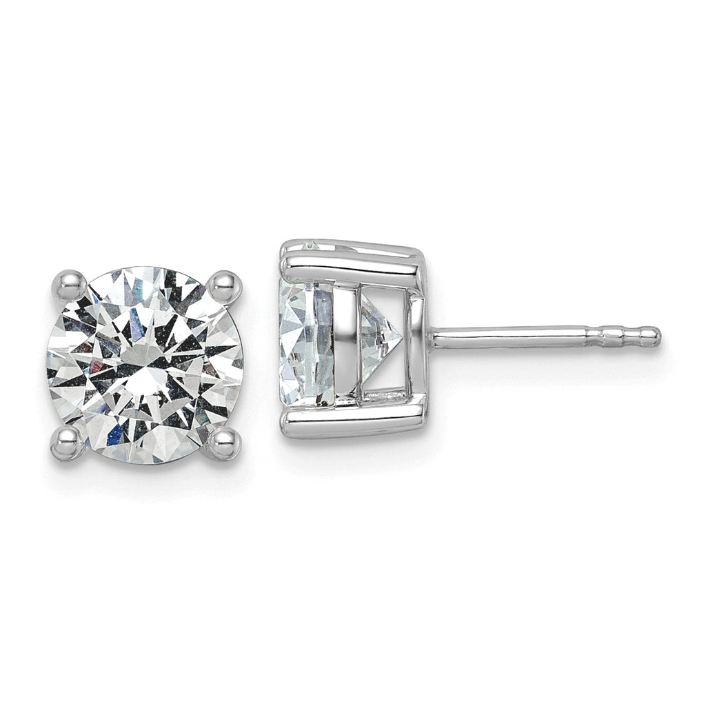 10K White Gold 3 ct Lab-Created Diamond VS/SI+ G+, 4-Prong Stud Earrings