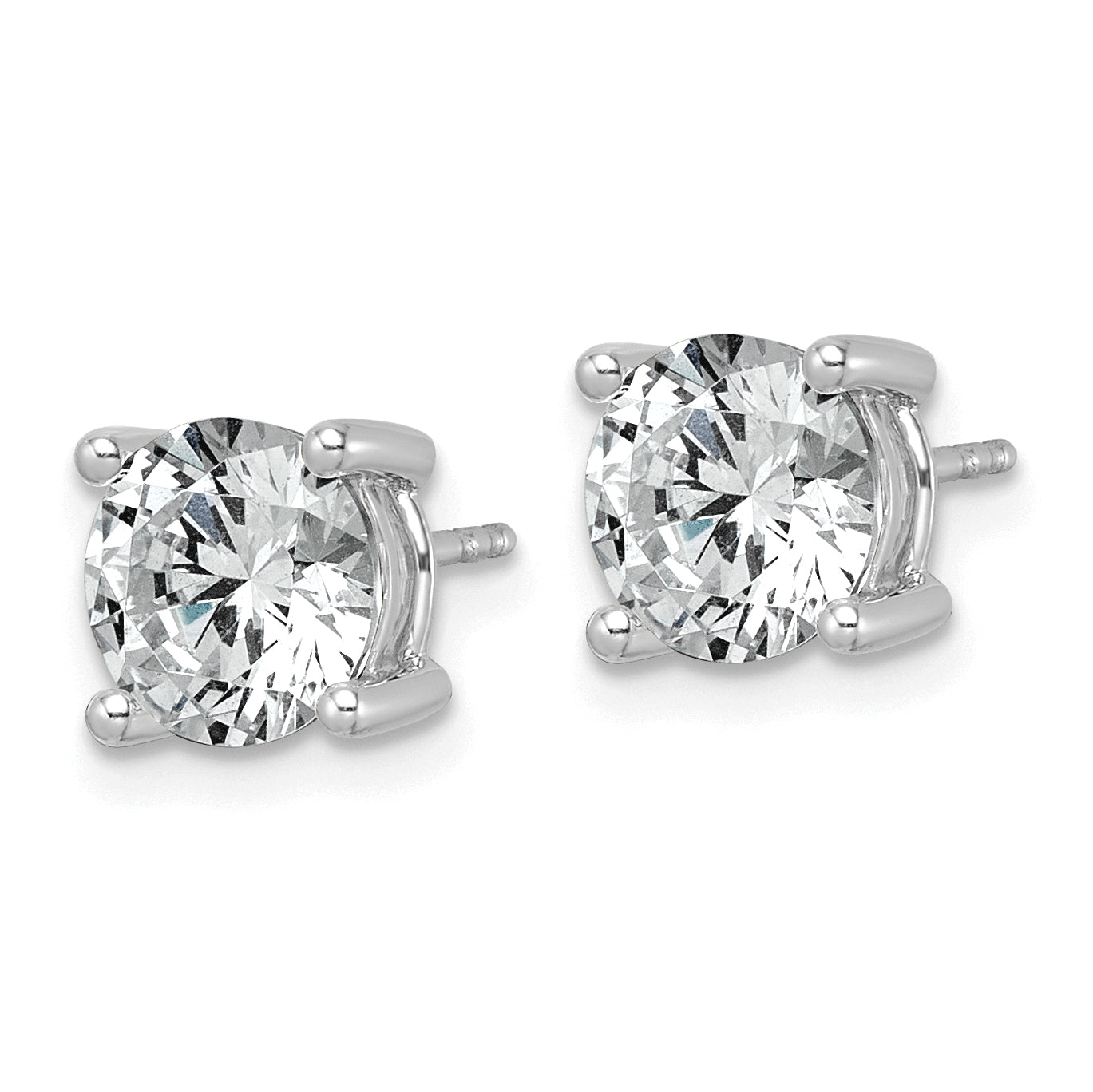 14K White Gold 3 ct Lab-Created Diamond VS/SI+ G+, 4-Prong Stud Earrings