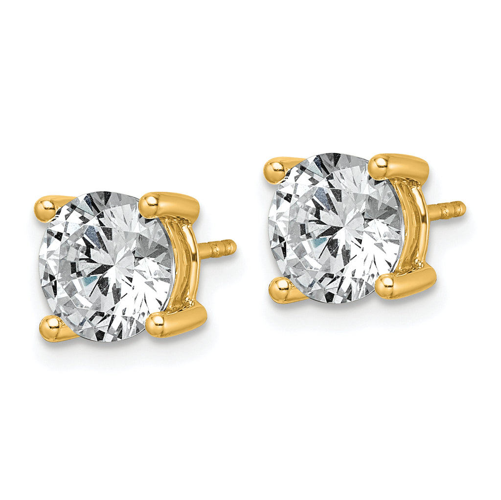 14K Yellow Gold 3 ct Lab-Created Diamond VS/SI+ G+, 4-Prong Stud Earrings
