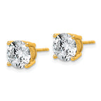 10K Yellow Gold 4 ct Lab-Created Diamond VS+ F+, 4-Prong Stud Earrings
