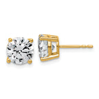 14K Yellow Gold 4 ct Lab-Created Diamond VS/SI+ G+, 4-Prong Stud Earrings