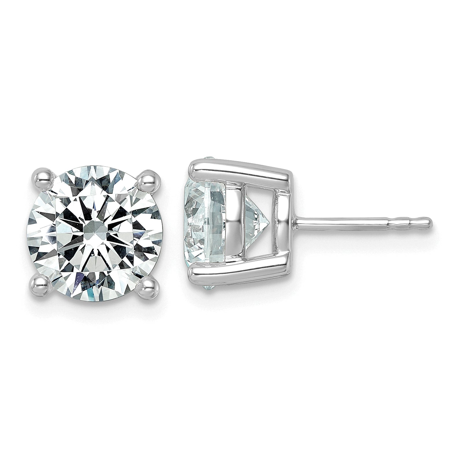 10K White Gold 6 ct Lab-Created Diamond VS/SI+ G+, 4-Prong Stud Earrings Main image