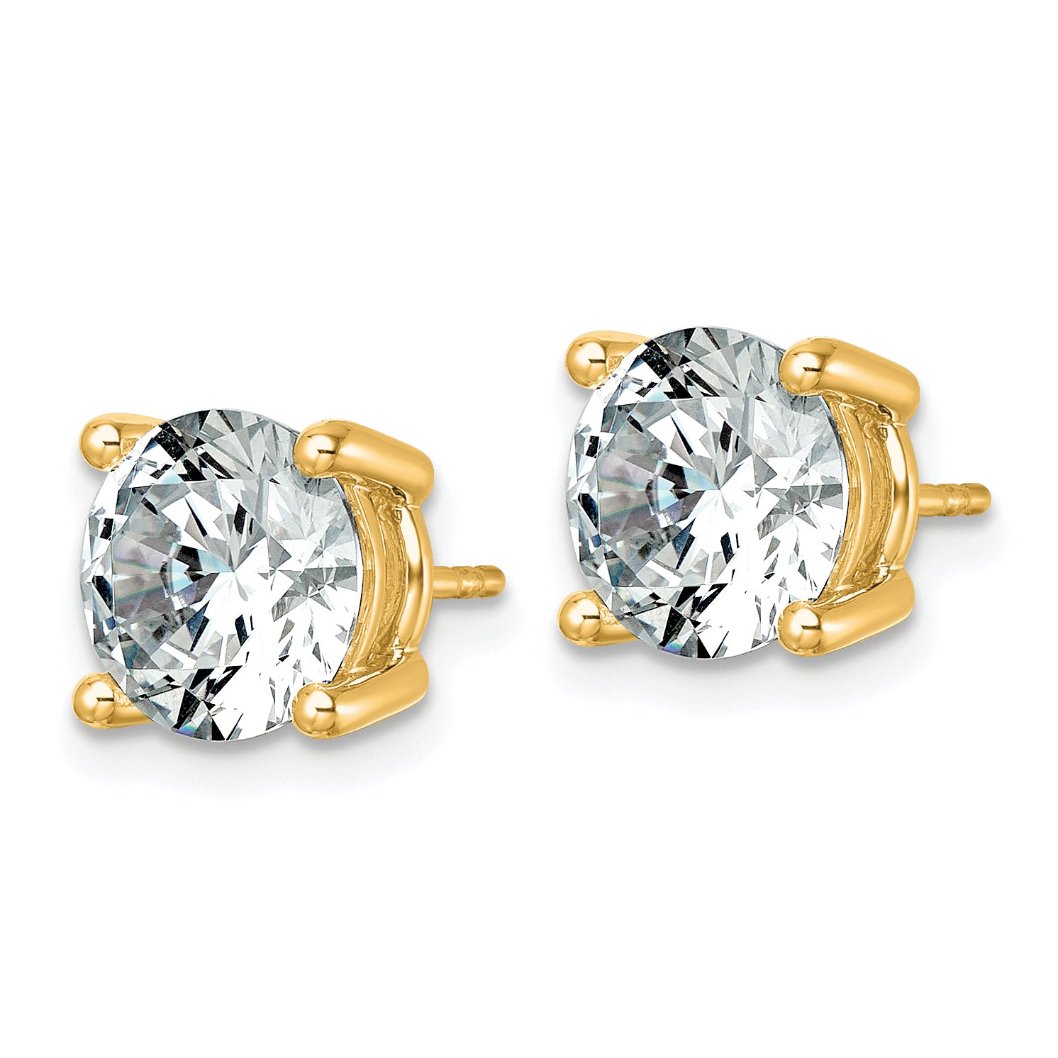 10K Yellow Gold 6 ct Lab-Created Diamond VS+ F+, 4-Prong Stud Earrings Secondary image