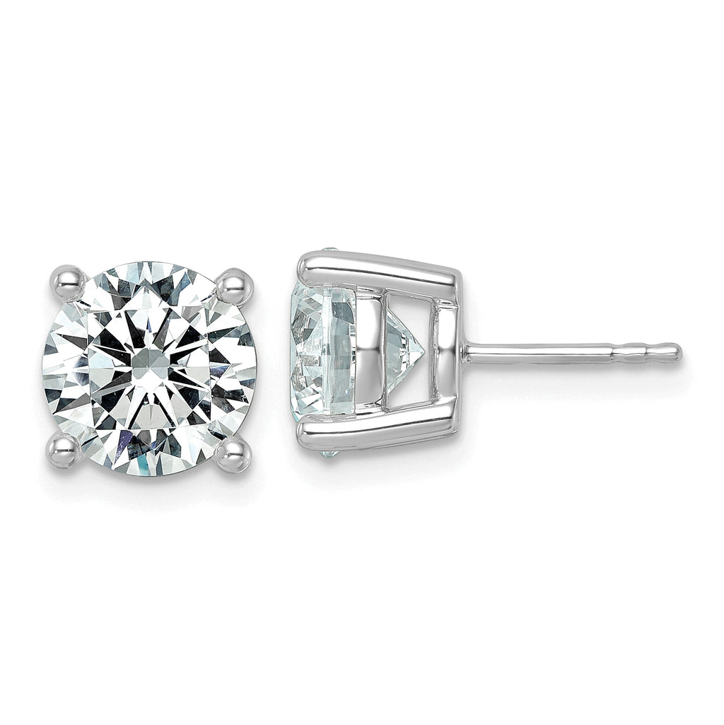 14K White Gold 6 ct Lab-Created Diamond VS+ F+, 4-Prong Stud Earrings